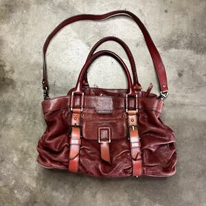 Botkier Leather Shoulder Satchel Tote Bag Brown Y2k Vintage